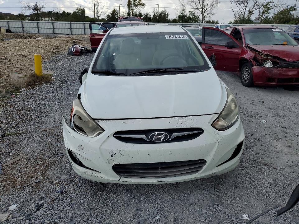 2013 Hyundai Accent VIN KMHCT4AE8DU368281 COPART salvage auction — FRONT END, Fl - Certificate Of Destruction, sold $325 on 2026-07-28 (photo 5)