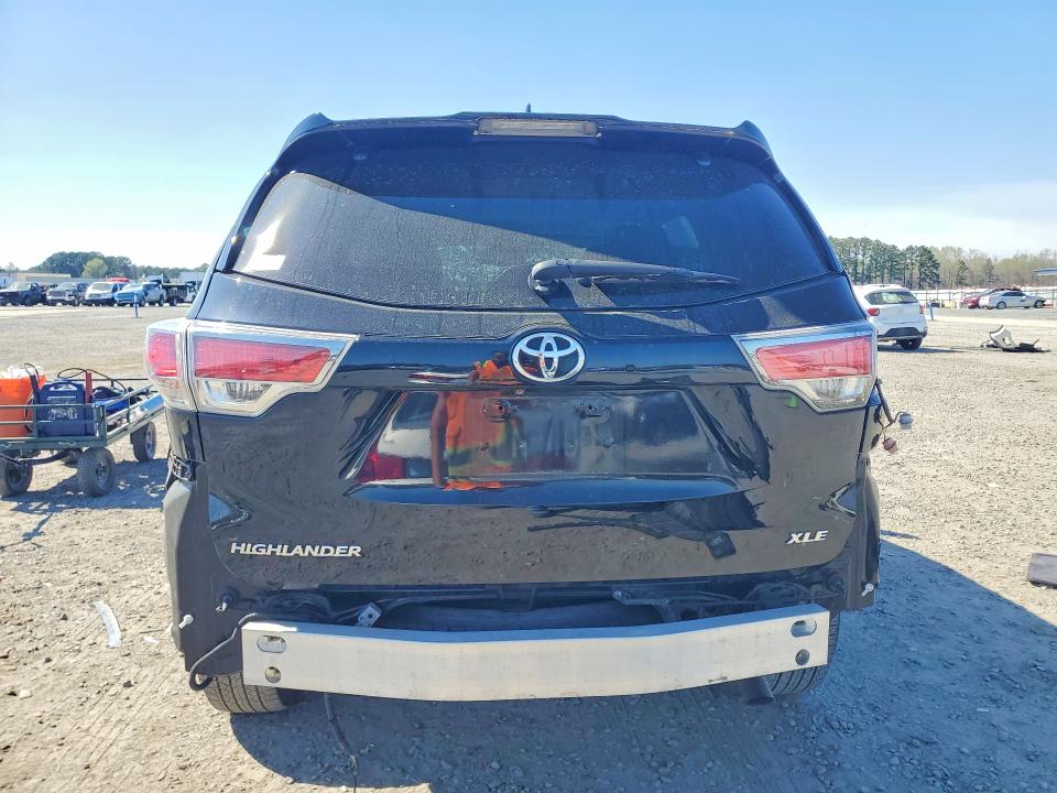 2015 Toyota Highlander VIN 5TDKKRFHXFS079753 COPART salvage auction — REAR END, Nc - Salvage Certificate Of Title, sold $9,100 on 2026-07-20 (photo 6)
