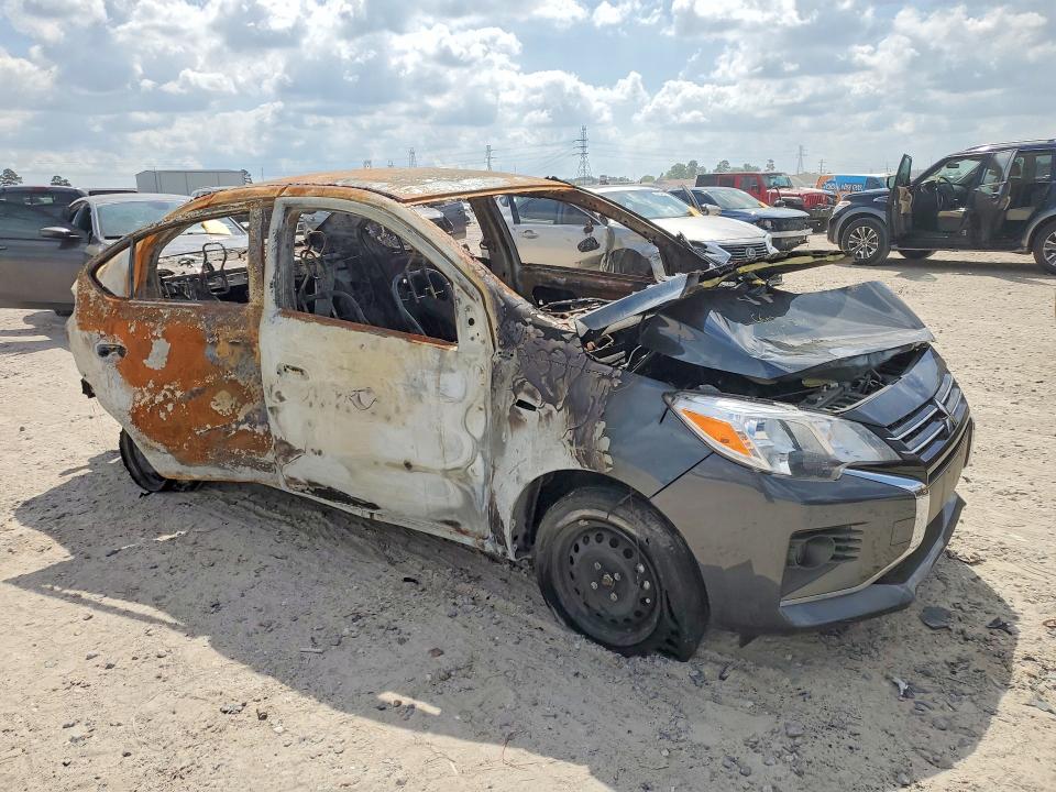 2024 Mitsubishi Mirage VIN ML32FUFJ3RHF18350 COPART salvage auction — BURN, Tx - Nonrepairable Title, sold $150 on 2026-07-07 (photo 4)