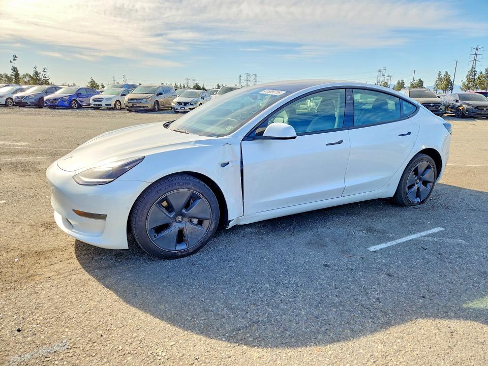 2022 Tesla Model 3 VIN 5YJ3E1EA9NF157153 COPART salvage auction — FRONT END, Ca - Salvage Certificate, sold $6,900 on 2026-07-30 (photo 1)