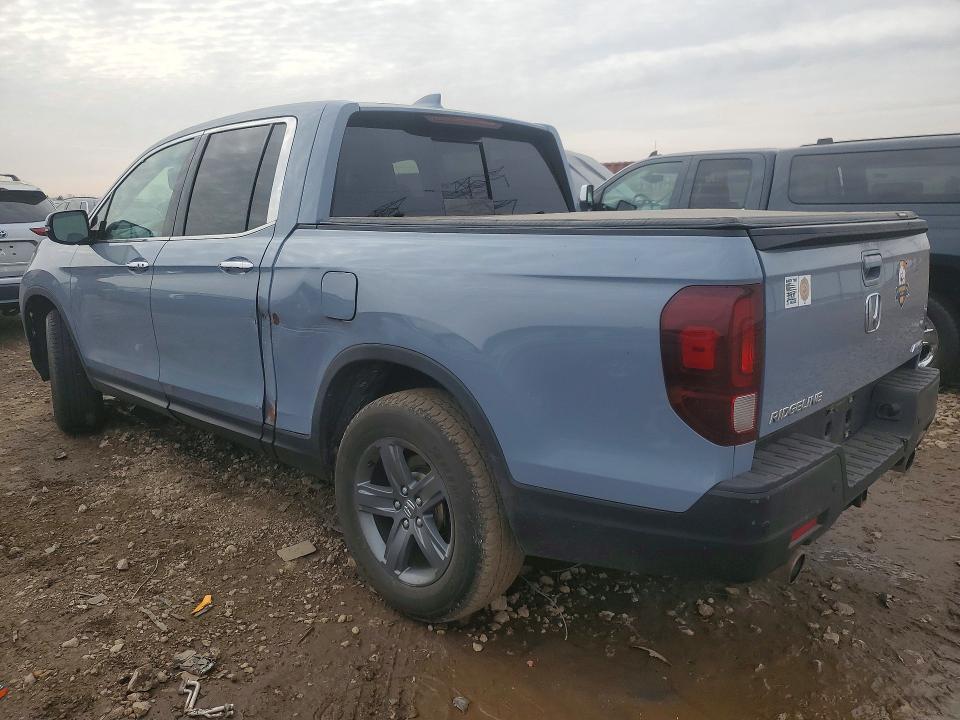 2022 Honda Ridgeline VIN 5FPYK3F79NB037695 COPART salvage auction — HAIL, Il - Salvage Certificate, sold $9,200 on 2026-07-28 (photo 2)