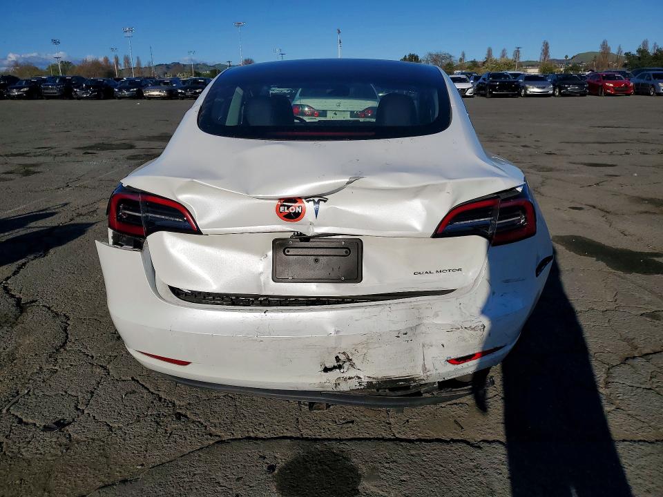 2023 Tesla Model 3 VIN 5YJ3E1EB5PF619848 COPART salvage auction — REAR END, Ca - Salvage Certificate, sold $7,600 on 2026-07-31 (photo 6)