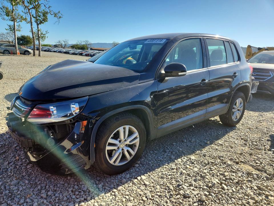 2013 Volkswagen Tiguan VIN WVGAV3AX7DW567145 COPART salvage auction — FRONT END, Salvage Title, sold $500 on 2026-08-18 (photo 1)