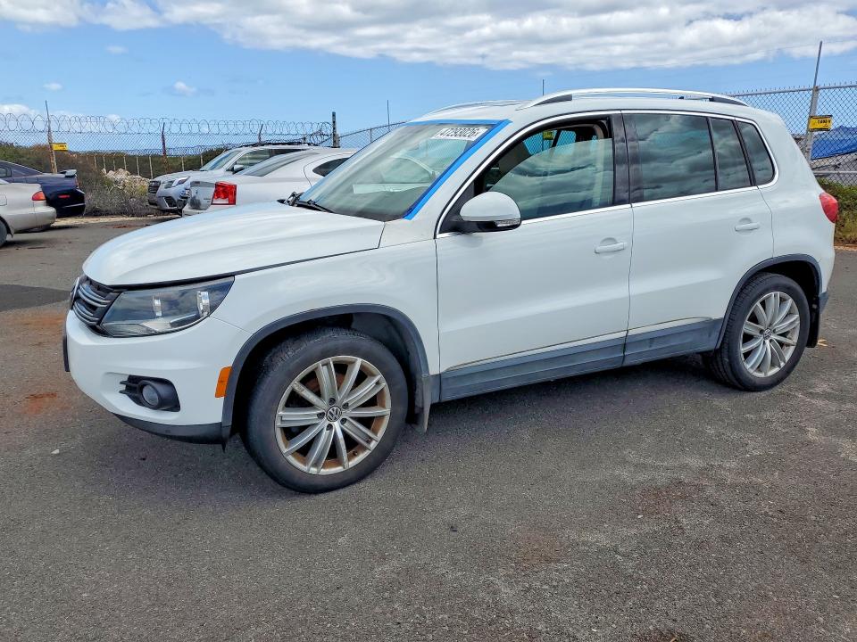 2014 Volkswagen Tiguan VIN WVGAV3AX0EW600150 COPART salvage auction — WATER/FLOOD, Hi - Certificate Of Salvage, sold $2 on 2026-08-10 (photo 1)