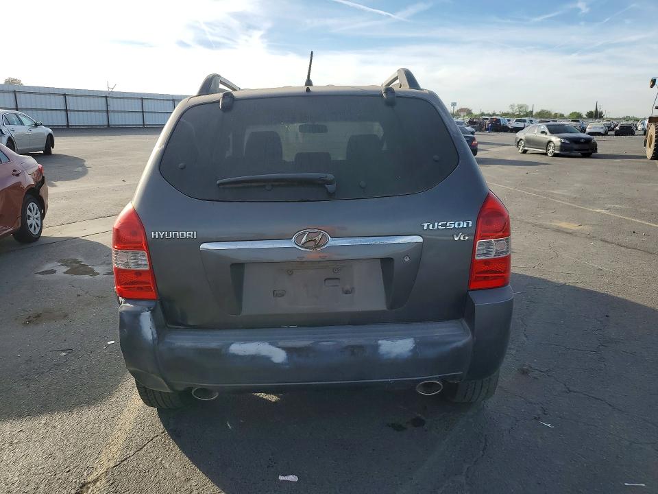 2007 Hyundai Tucson VIN KM8JN12D97U522037 COPART salvage auction — FRONT END, Ca - Salvage Certificate, sold $325 on 2026-07-09 (photo 6)