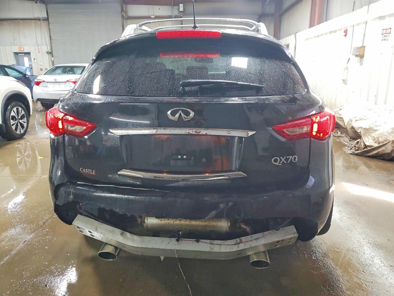 2014 Infiniti QX70 VIN JN8CS1MW6EM410964 COPART salvage auction — Front End, IL - SALVAGE CERTIFICATE, sold $650 on 2026-07-07 (photo 6)