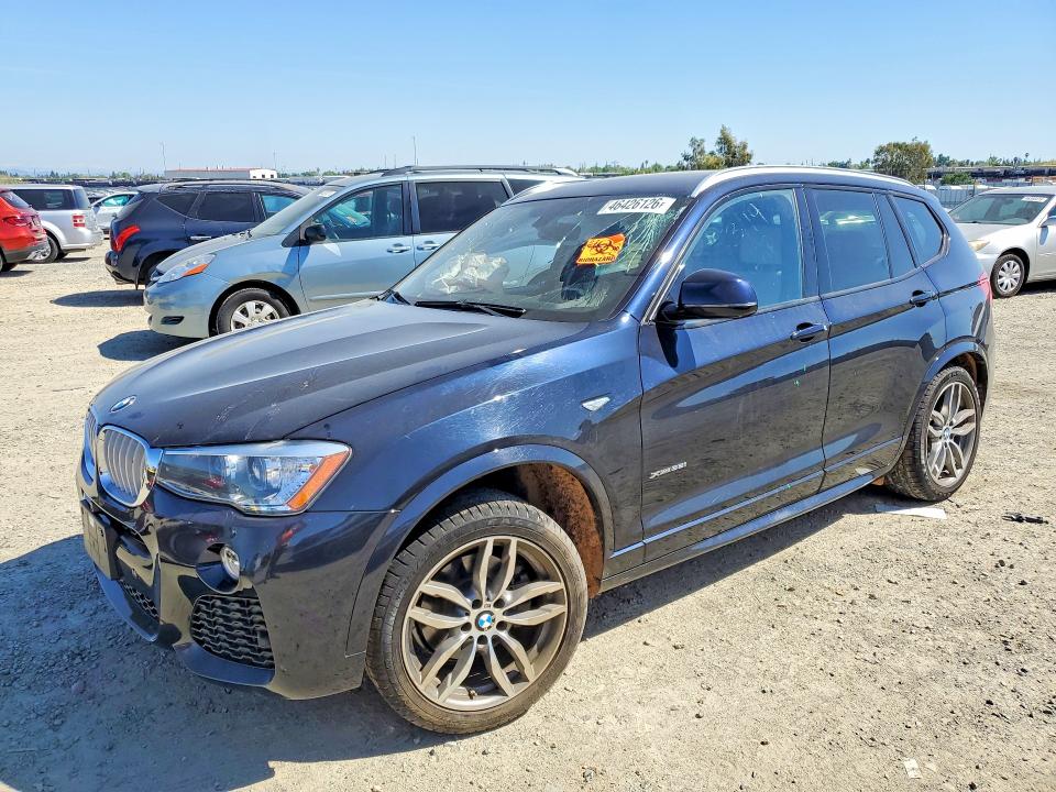 2017 BMW X3 VIN 5UXWX7C53H0U41332 COPART salvage auction — SIDE, CA - SALVAGE CERTIFICATE, sold $2,800 on 2026-07-14 (photo 1)
