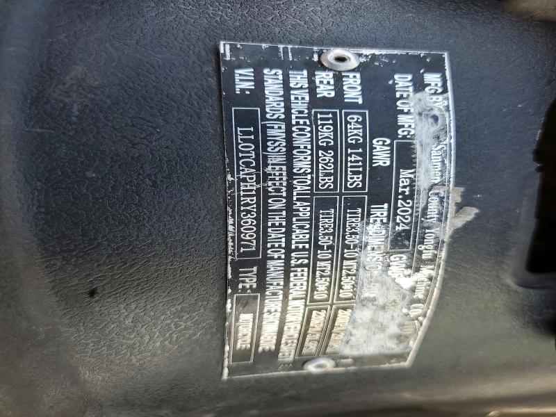 2024 Yongfu Yn50qt; yn150t; yn250t VIN LL0TCAPH1RY360971 COPART salvage auction — FRONT END, NV - SALVAGE TITLE, sold $20 on 2026-07-28 (photo 8)