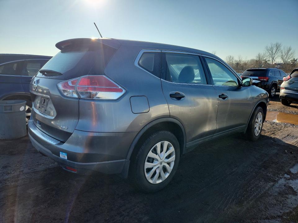 2016 Nissan Rogue VIN KNMAT2MVXGP712921 COPART salvage auction — FRONT END, Salvage Title, sold $500 on 2026-07-24 (photo 3)