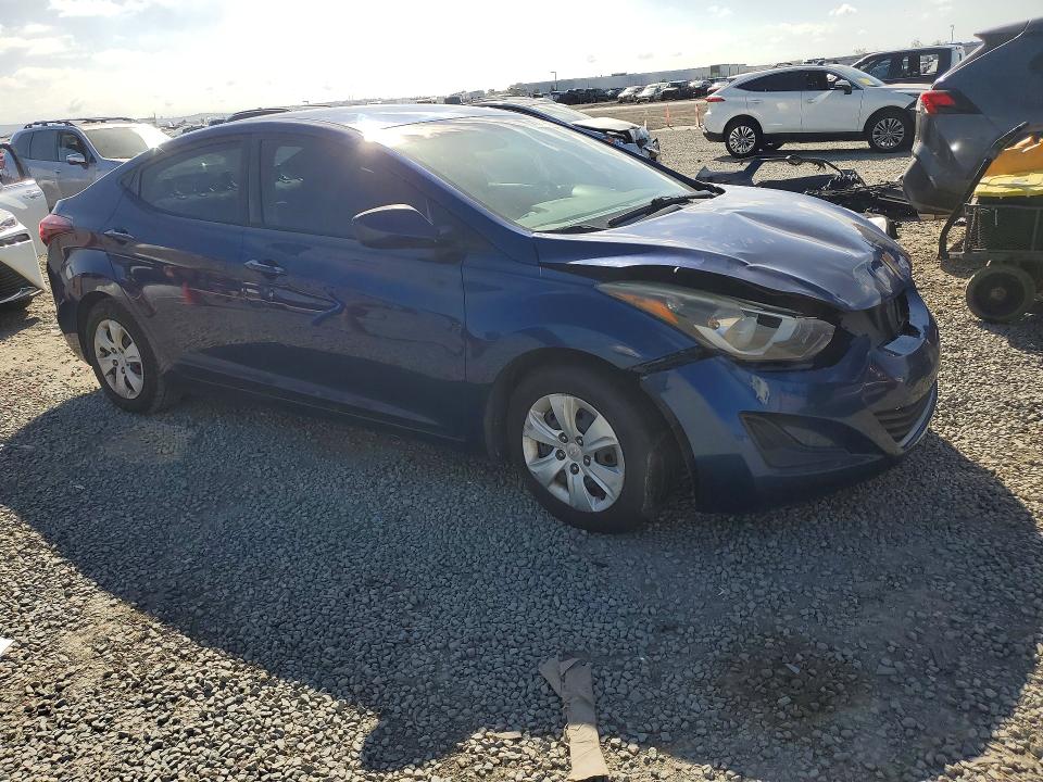 2016 Hyundai Elantra VIN 5NPDH4AE1GH703504 COPART salvage auction — FRONT END, Ca - Dis/Dlr/Exp Only Clean Title, sold $1,150 on 2026-07-10 (photo 4)