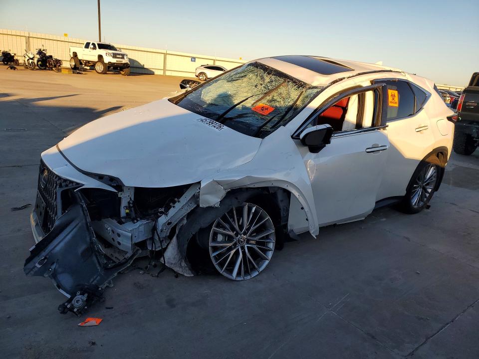 2025 Lexus Nx 350h VIN JTJGKCEZ3S2049909 COPART salvage auction — Front End, TX - SALVAGE VEHICLE TITLE, sold $6,700 on 2026-05-26 (photo 1)