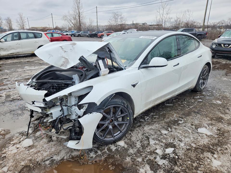 2022 Tesla Model 3 VIN 5YJ3E1EB1NF271124 COPART salvage auction — FRONT END, Qc - Gravement Accidente, sold $4,100 on 2026-07-07 (photo 1)