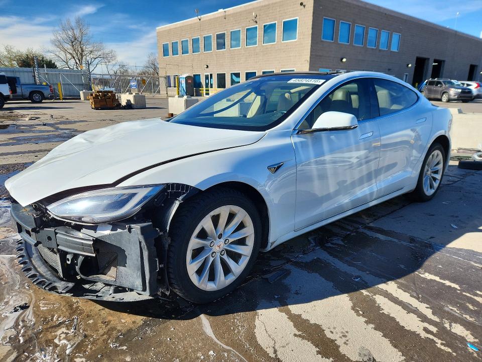 2016 Tesla Model s VIN 5YJSA1E27GF164945 COPART salvage auction — FRONT END, Co - Public - Salvage Title, sold $3,700 on 2026-07-27 (photo 1)