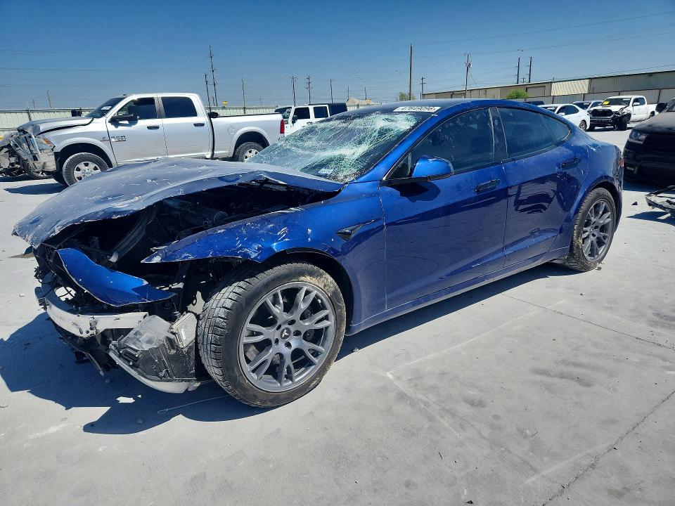2021 Tesla Model s VIN 5YJSA1E65MF430896 COPART salvage auction — FRONT END, Tx - Salvage Vehicle Title, sold $5,300 on 2026-07-24 (photo 1)