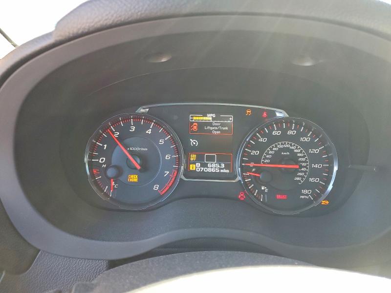 2019 Subaru Wrx VIN JF1VA1H63K9830395 COPART salvage auction — FRONT END, In - Cert Of Title-Salvage Title, sold $80 on 2026-07-29 (photo 9)
