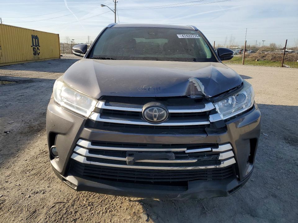 2017 Toyota Highlander VIN 5TDJZRFHXHS432146 COPART salvage auction — FRONT END, In - Bill Of Sale - Parts Only, sold $2,100 on 2026-07-24 (photo 5)