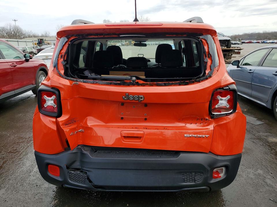 2018 Jeep Renegade VIN ZACCJBAB3JPH50770 COPART salvage auction — REAR END, Salvage Title, sold $350 on 2026-07-21 (photo 6)