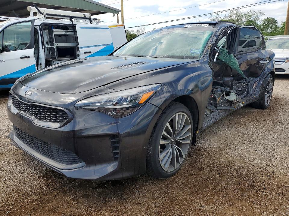 2019 Kia Stinger VIN KNAE15LA0K6063682 COPART salvage auction — SIDE, Tx - Salvage Vehicle Title, sold $2,300 on 2026-07-06 (photo 1)