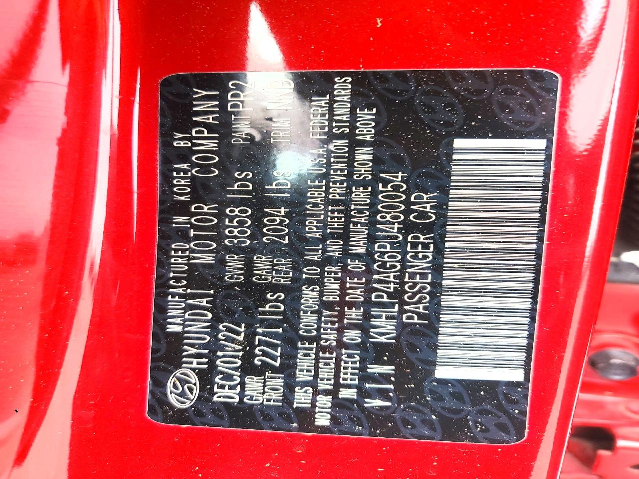 2023 Hyundai VIN KMHLP4AG6PU480054 COPART salvage auction — SIDE, Nc - Salvage Certificate Of Title, sold $4,200 on 2026-07-16 (photo 9)