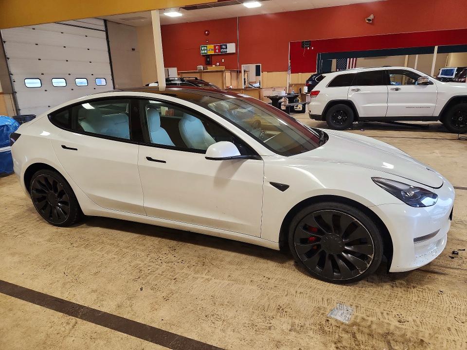 2023 Tesla Model 3 VIN 5YJ3E1EC3PF632753 COPART salvage auction — FRONT END, Ri - Salvage Certificate Of Title, sold $4,250 on 2026-07-21 (photo 4)