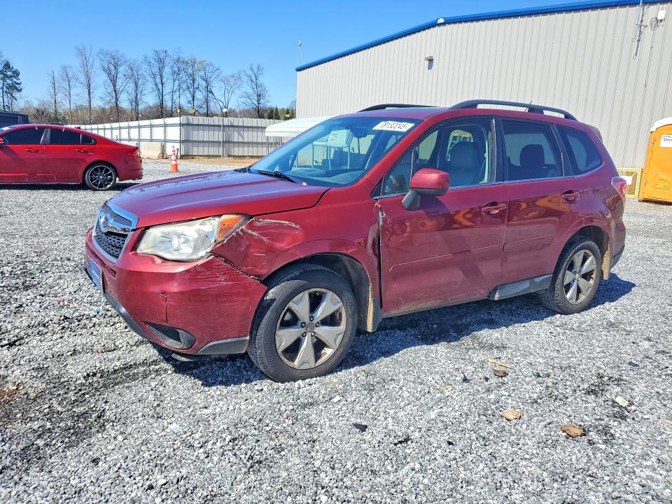 2015 Subaru Forester VIN JF2SJAHC6FH562295 COPART salvage auction — FRONT END, Sc - Cert Of Title-Salvage, sold $675 on 2026-07-06 (photo 1)