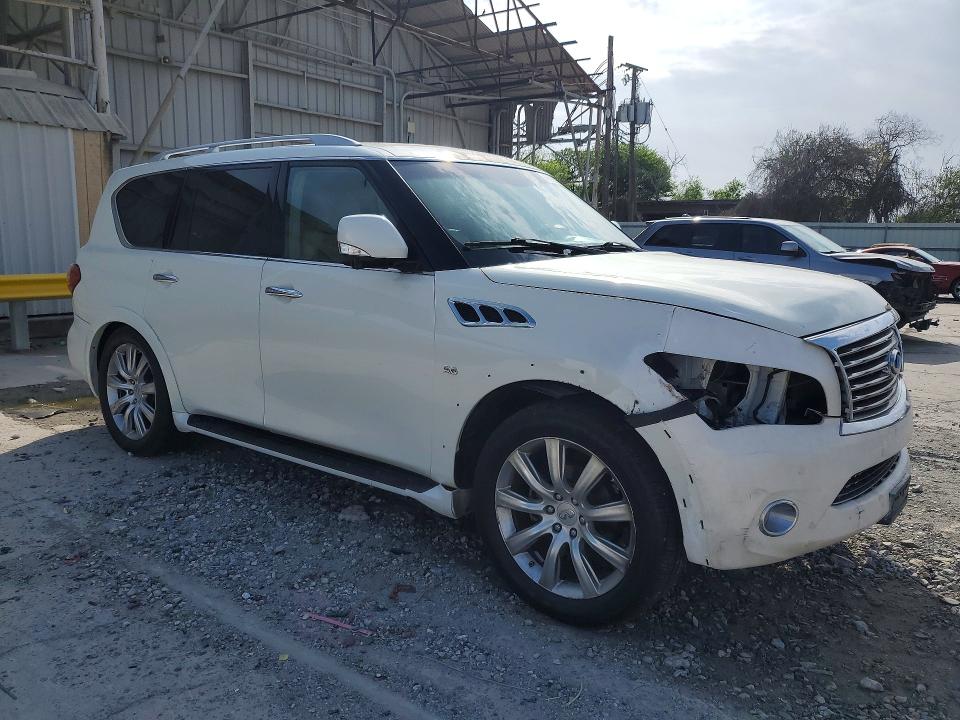 2014 Infiniti Qx80 VIN JN8AZ2ND1E9750631 COPART salvage auction — FRONT END, TX - CERTIFICATE OF TITLE, sold $1,350 on 2026-07-28 (photo 4)