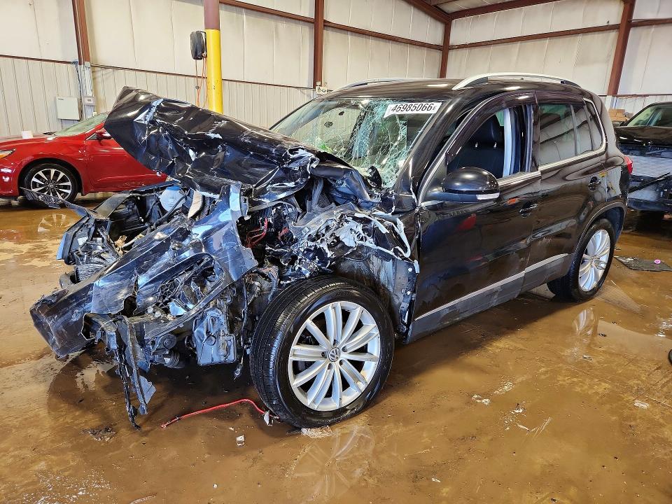 2014 Volkswagen Tiguan VIN WVGAV3AX2EW597977 COPART salvage auction — FRONT END, Salvage Title, sold $400 on 2026-07-17 (photo 1)