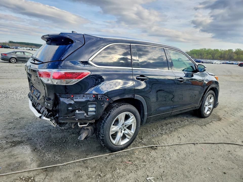 2016 Toyota Highlander VIN 5TDYKRFH2GS171127 COPART salvage auction — REAR END, Sc - Cert Of Title-Salvage, sold $7,500 on 2026-07-13 (photo 3)