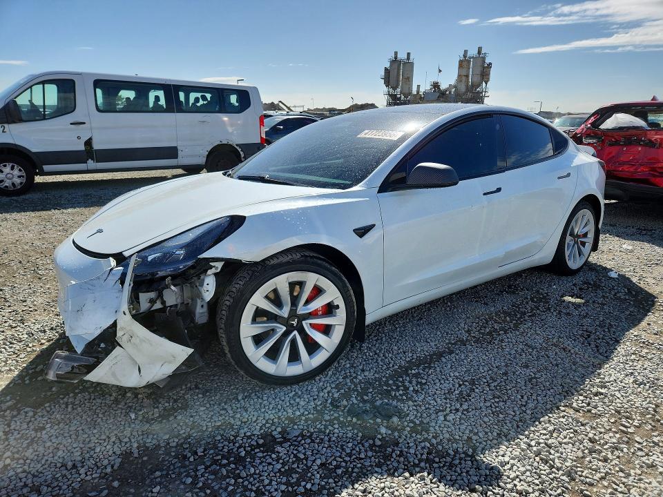 2021 Tesla Model 3 VIN 5YJ3E1EA6MF990830 COPART salvage auction — FRONT END, Ca - Salvage Certificate, sold $6,500 on 2026-07-14 (photo 1)
