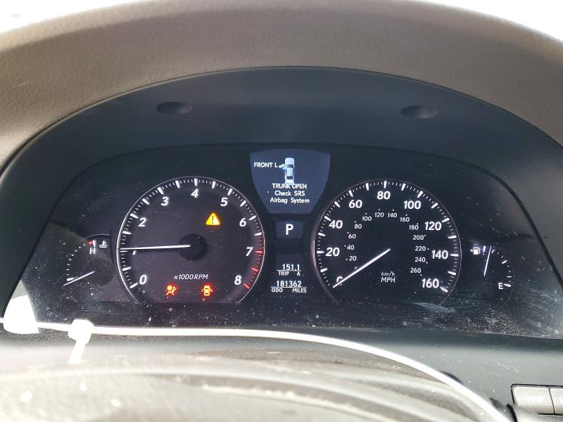 2009 Lexus Ls VIN JTHDL46F195000244 COPART salvage auction — FRONT END, Md - Cert Of Salvage > 75% Damage, sold $850 on 2026-07-24 (photo 9)
