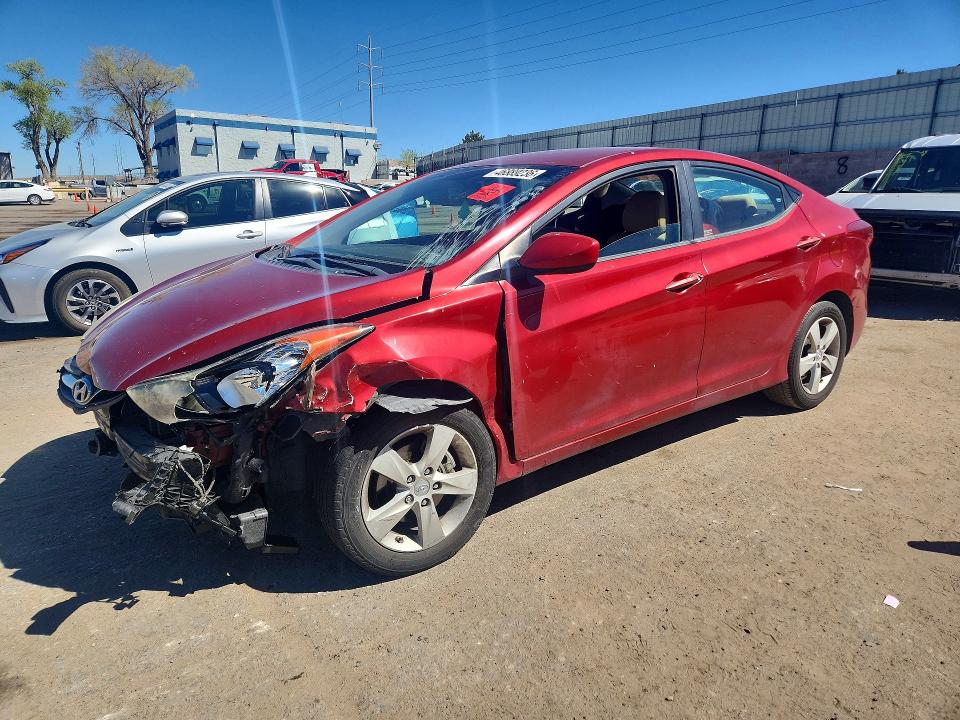 2012 Hyundai Elantra VIN KMHDH4AE8CU307338 COPART salvage auction — FRONT END, Nm - Cert Of Title-Salvage, sold $400 on 2026-07-13 (photo 1)