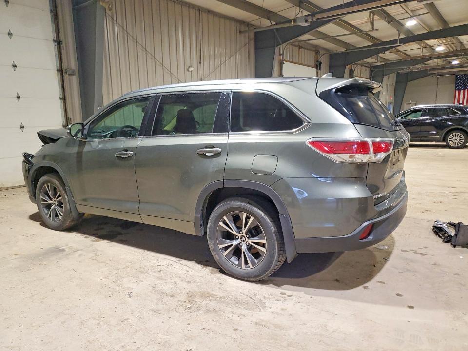 2016 Toyota Highlander VIN 5TDJKRFH7GS321198 COPART salvage auction — FRONT END, Pa - Certificate Of Salvage, sold $6,800 on 2026-07-08 (photo 2)