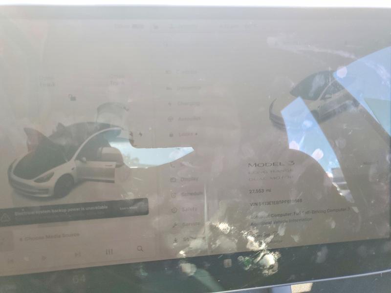 2023 Tesla Model 3 VIN 5YJ3E1EB5PF619848 COPART salvage auction — REAR END, Ca - Salvage Certificate, sold $7,600 on 2026-07-31 (photo 9)