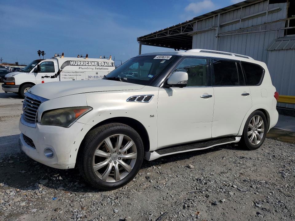 2014 Infiniti Qx80 VIN JN8AZ2ND1E9750631 COPART salvage auction — FRONT END, TX - CERTIFICATE OF TITLE, sold $1,350 on 2026-07-28 (photo 1)