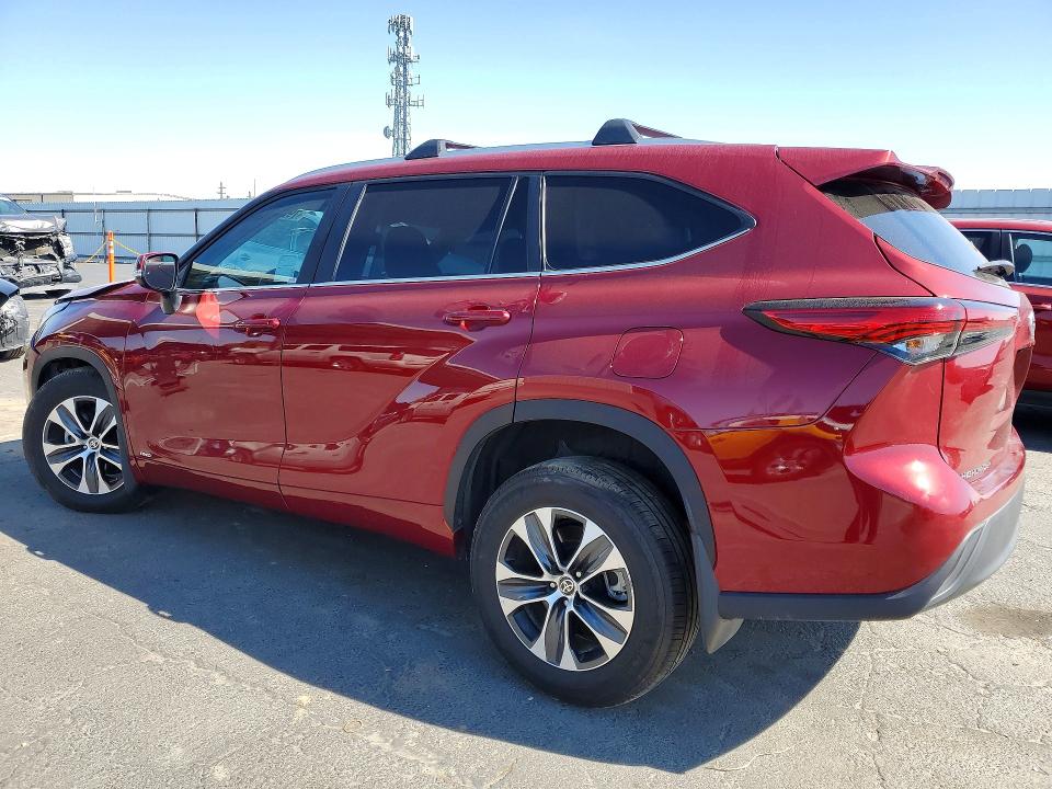 2023 Toyota Highlander VIN 5TDKBRCH9PS126034 COPART salvage auction — FRONT END, Ca - Salvage Certificate, sold $12,600 on 2026-07-23 (photo 2)