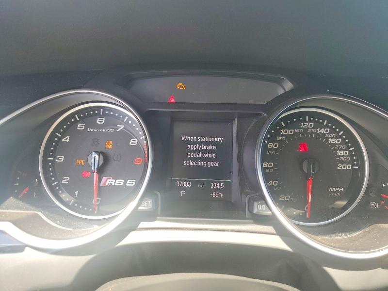 2013 Audi Rs5 VIN WUAC6AFR3DA901048 COPART salvage auction — FRONT END, Hi - Certificate Of Salvage, sold $125 on 2026-07-27 (photo 9)