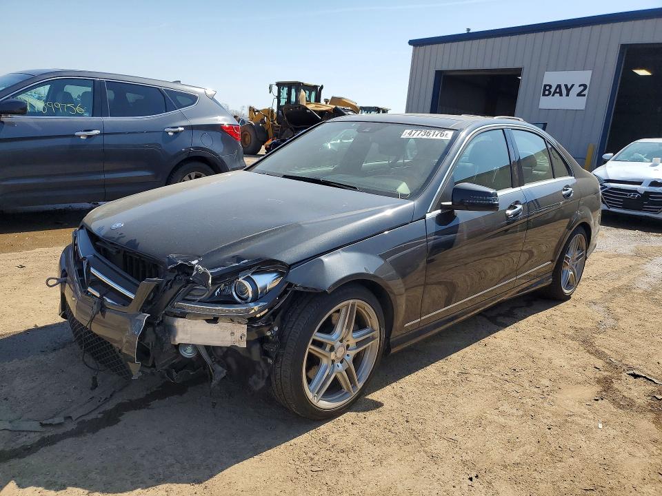 2014 Mercedes-benz C-klasse VIN WDDGF8AB4EA930907 COPART salvage auction — FRONT END, Il - Salvage Certificate, sold $3,350 on 2026-07-21 (photo 1)