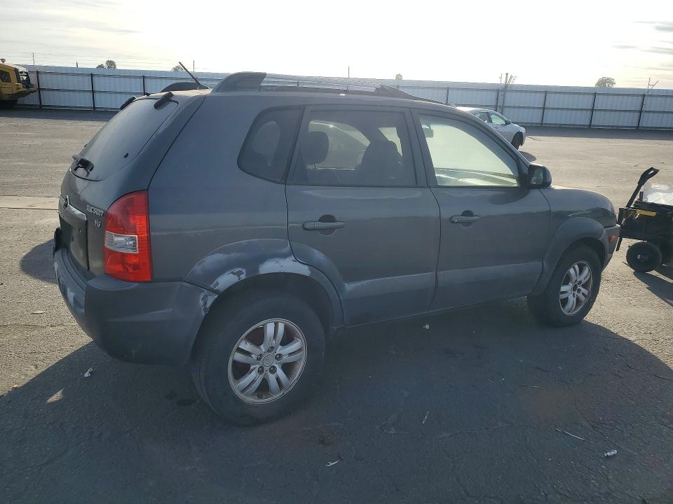 2007 Hyundai Tucson VIN KM8JN12D97U522037 COPART salvage auction — FRONT END, Ca - Salvage Certificate, sold $325 on 2026-07-09 (photo 3)