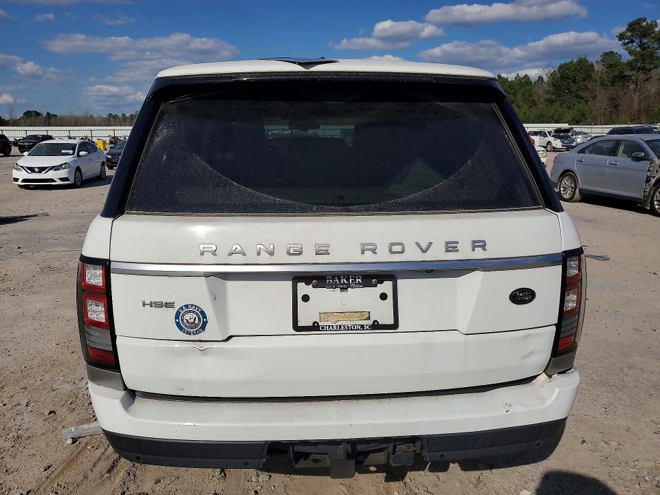2013 Land rover RANGE ROVER VIN SALGS2DF9DA100965 COPART salvage auction — REAR END, Sc - Cert Of Title-Salvage, sold $5,800 on 2026-07-08 (photo 6)