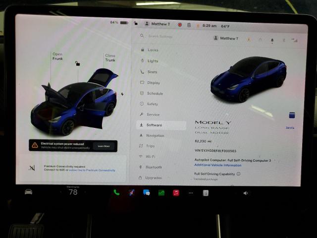 2020 Tesla Model y VIN 5YJYGDEF8LF000563 COPART salvage auction — SIDE, Il - Salvage Certificate, sold $7,800 on 2026-07-15 (photo 9)