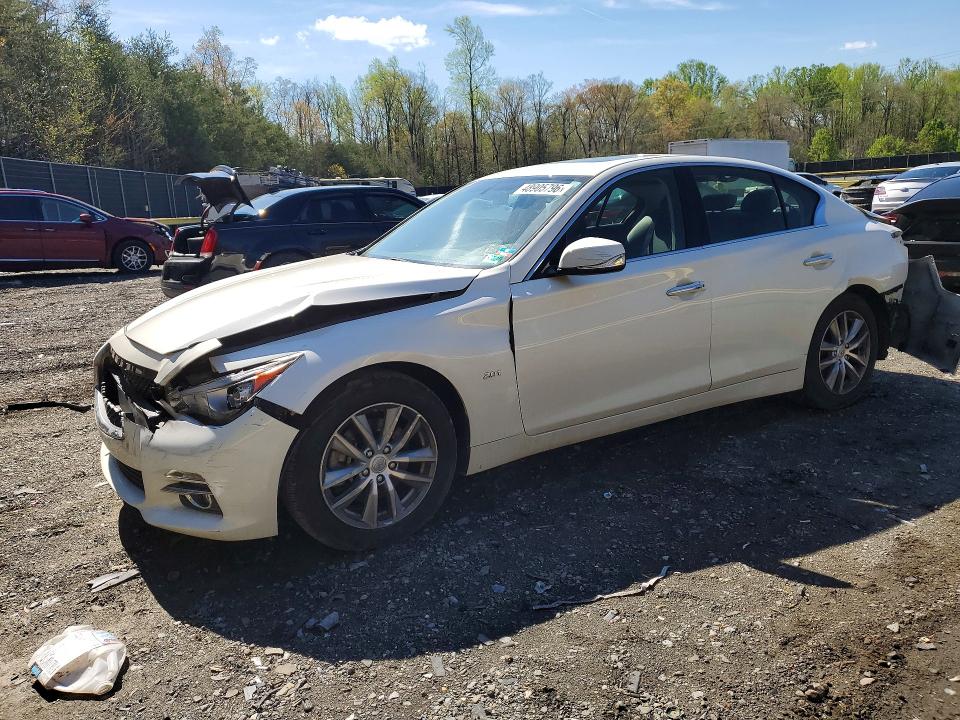 2016 Infiniti Q50 VIN JN1CV7AP4GM201635 COPART salvage auction — REAR END, MD - CERT OF SALVAGE > 75% DAMAGE, sold $625 on 2026-07-10 (photo 1)