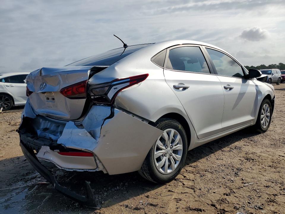 2022 Hyundai Accent VIN 3KPC24A60NE167944 COPART salvage auction — REAR END, Tx - Salvage Vehicle Title, sold $1,950 on 2026-07-10 (photo 3)