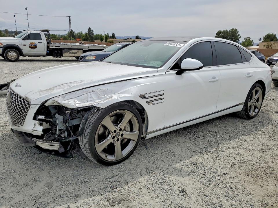 2021 Genesis G80 VIN KMTGC4SDXMU047775 COPART salvage auction — FRONT END, Ca - Salvage Certificate, sold $10,000 on 2026-07-08 (photo 1)