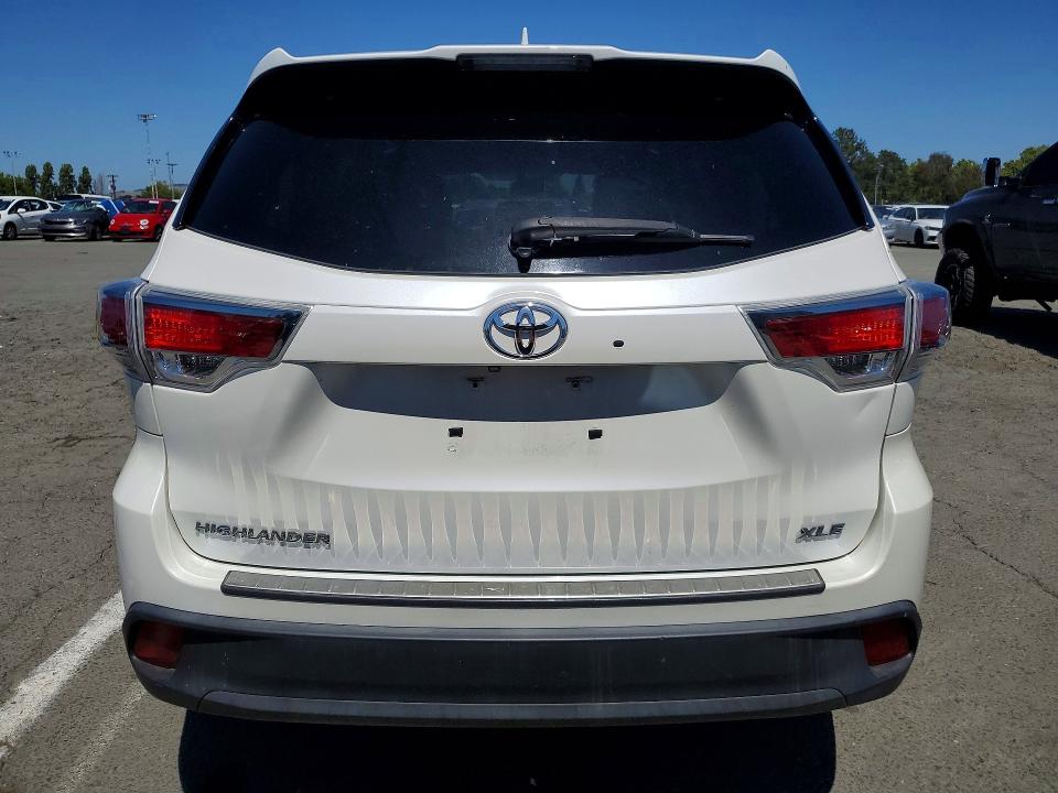 2016 Toyota Highlander VIN 5TDKKRFH3GS163656 COPART salvage auction — FRONT END, Ca - Salvage Certificate, sold $5,800 on 2026-07-06 (photo 6)