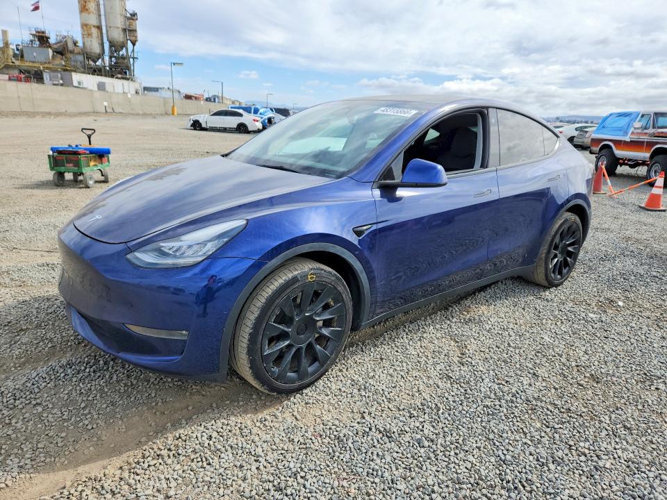 2022 Tesla Model y VIN 7SAYGDEEXNA021778 COPART salvage auction — FRONT END, Ca - Salvage Certificate, sold $8,100 on 2026-07-24 (photo 1)