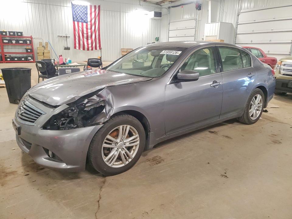 2011 Infiniti G37 VIN JN1CV6AR8BM410137 COPART salvage auction — FRONT END, Mn - Cert Of Title-Salvage, sold $1,600 on 2026-07-09 (photo 1)