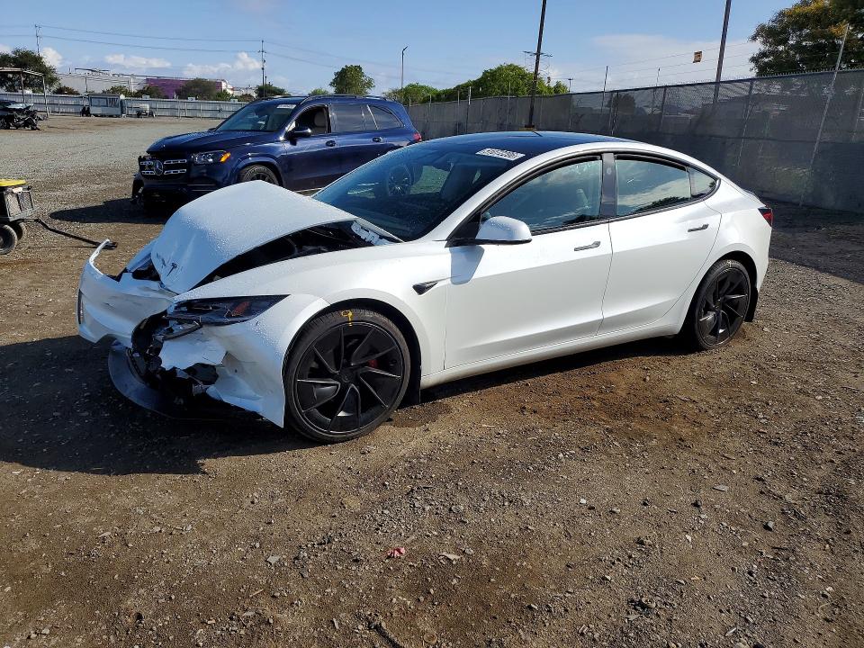 2026 Tesla Model 3 VIN 5YJ3E1ET9TF133868 COPART salvage auction — FRONT END, Ca - Salvage Certificate, sold $14,800 on 2026-07-24 (photo 1)