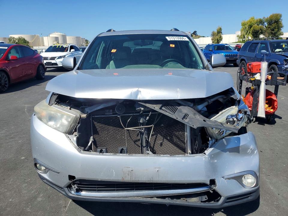2013 Toyota Highlander VIN 5TDZK3EH4DS116600 COPART salvage auction — FRONT END, Ca - Salvage Certificate, sold $60 on 2026-07-27 (photo 5)