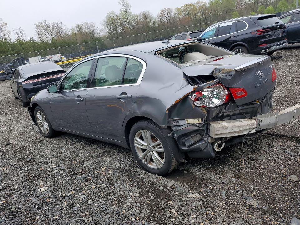 2011 Infiniti G25 VIN JN1DV6AR5BM652176 COPART salvage auction — REAR END, Id - Salvage Certificate Of Title, sold $375 on 2026-07-07 (photo 2)