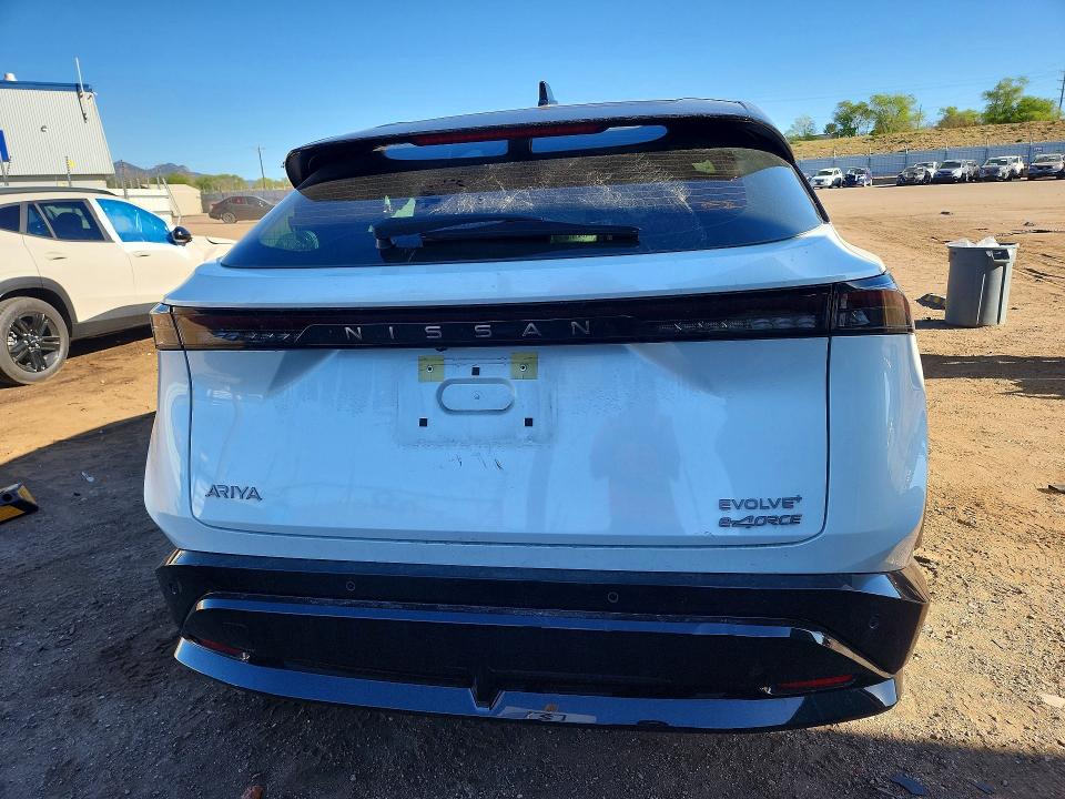 2024 Nissan Ariya VIN JN1DF0BB4RM737077 COPART salvage auction — FRONT END, Co - Salvage Title, sold $6,200 on 2026-07-29 (photo 6)